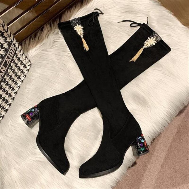 Boots Women Over The Knee Shoes Winter Female Platform High Heels Pumps Stockings Mujer A943, Black
Boots Women Over The Knee Shoes Winter Female Platform High Heels Pumps Stockings Mujer A943, Black