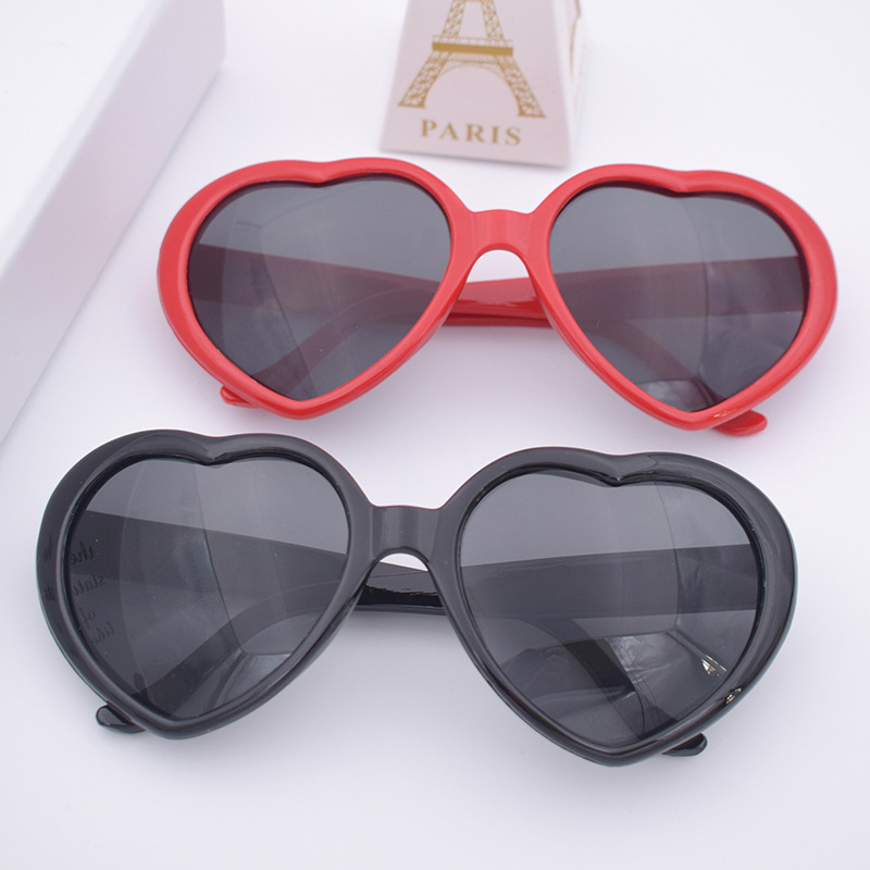 Sun Peach Heart Sunglasses eyewear Kids Adults Children Women Men Heart-shaped Glasses for Beach Z260305