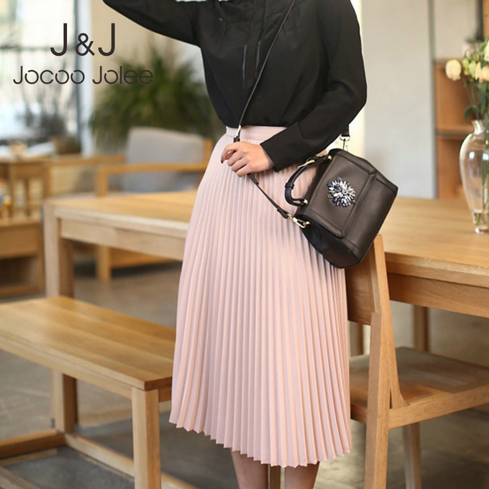 Jocoo Jolee Women Autumn High Waist Pleated Skirts Elegant Solid Elasticly Half Length Skirts Casual Solid Female Bottoms 210518, Black
Jocoo Jolee Women Autumn High Waist Pleated Skirts Elegant Solid Elasticly Half Length Skirts Casual Solid Female Bottoms 210518, Black