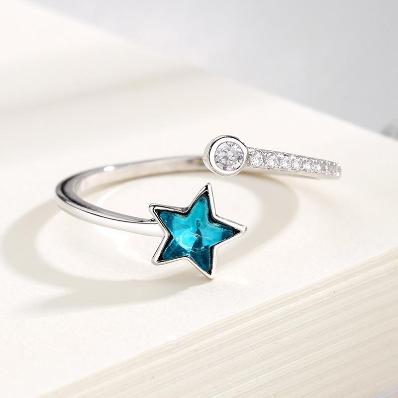 Cluster Rings Blue Star Ring 2021 Fashion Women Silver Color Adjustable Crystal For Teen Girls Christmas Gift Aesthetic Jewelry KAR330, Golden;silver
Cluster Rings Blue Star Ring 2021 Fashion Women Silver Color Adjustable Crystal For Teen Girls Christmas Gift Aesthetic Jewelry KAR330, Golden;silver