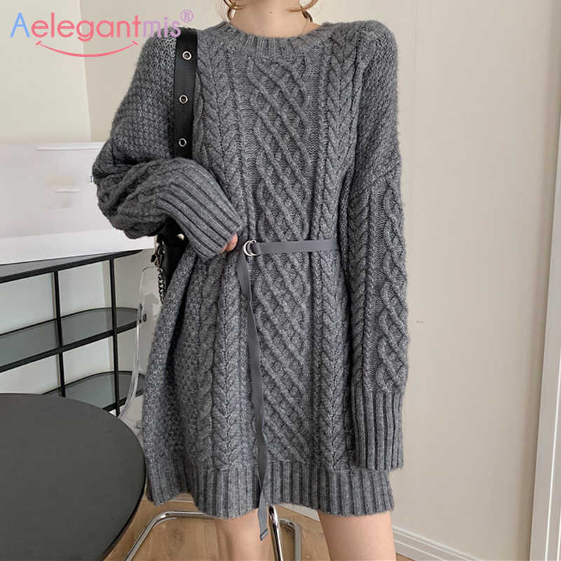 Aelegantmis Twist Knitted Dress Women Sashes Vintage Thick Oversized Mini Sweater Dresses Korean Loose Vestidos Mujer 4 Colors 210607, Red
Aelegantmis Twist Knitted Dress Women Sashes Vintage Thick Oversized Mini Sweater Dresses Korean Loose Vestidos Mujer 4 Colors 210607, Red