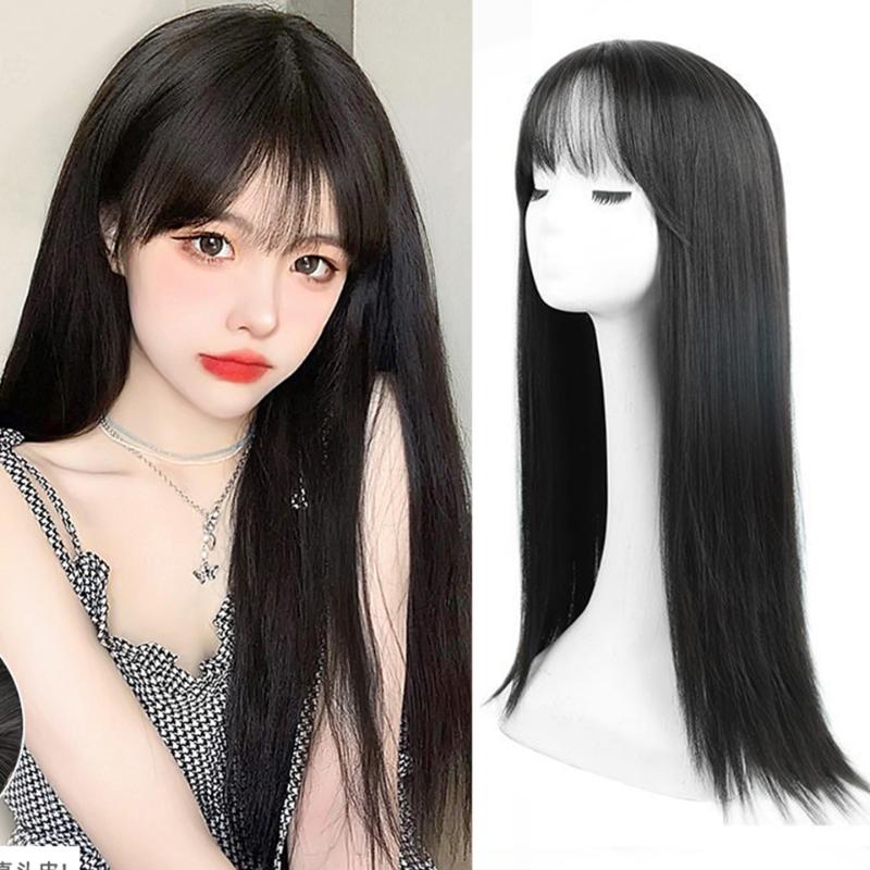 Synthetic Wigs HOUYAN Wig Female Long Straight Hair Women Anime Bangs Black Party Daily Air
