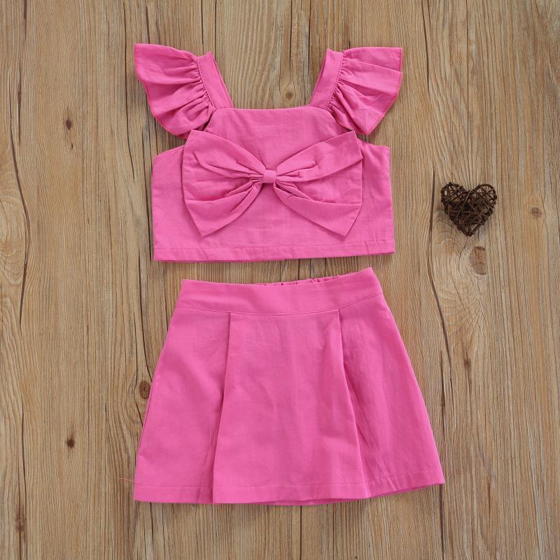 Clothing Sets 2 Pieces Kids Suit Set Solid Color Bowknot Square Neck Sleeve Crop Top Short Skirt For Summer 1-6 Years, Red
Clothing Sets 2 Pieces Kids Suit Set Solid Color Bowknot Square Neck Sleeve Crop Top Short Skirt For Summer 1-6 Years, Red