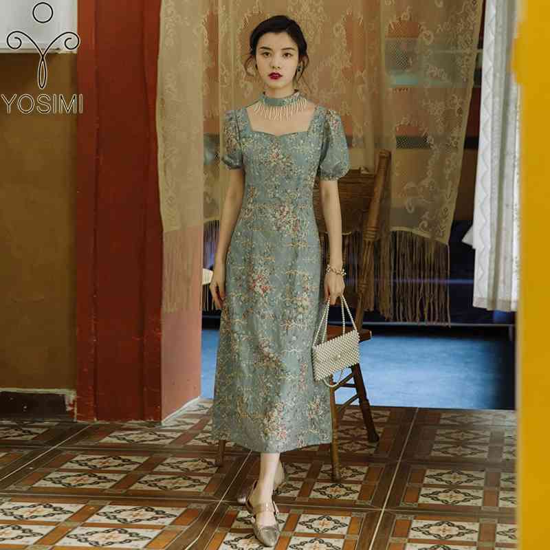 YOSIMI Spring Embroidery Print Chiffon Long Dresses Short Sleeve Pearl Tassel Square Collar Midi Evening Party Women Dress 210604, 3420
YOSIMI Spring Embroidery Print Chiffon Long Dresses Short Sleeve Pearl Tassel Square Collar Midi Evening Party Women Dress 210604, 3420
