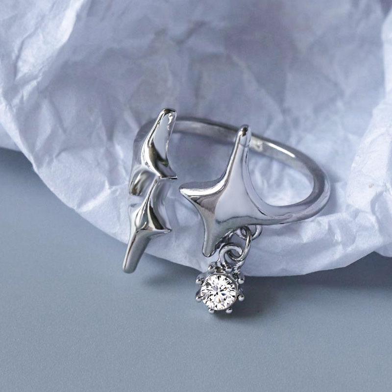 Wedding Rings HI MAN French Niche Oval Zircon Four-Pointed Star Opening Adjustable Ring Women High-End Sense Temperament Jewelry, Slivery;golden
Wedding Rings HI MAN French Niche Oval Zircon Four-Pointed Star Opening Adjustable Ring Women High-End Sense Temperament Jewelry, Slivery;golden