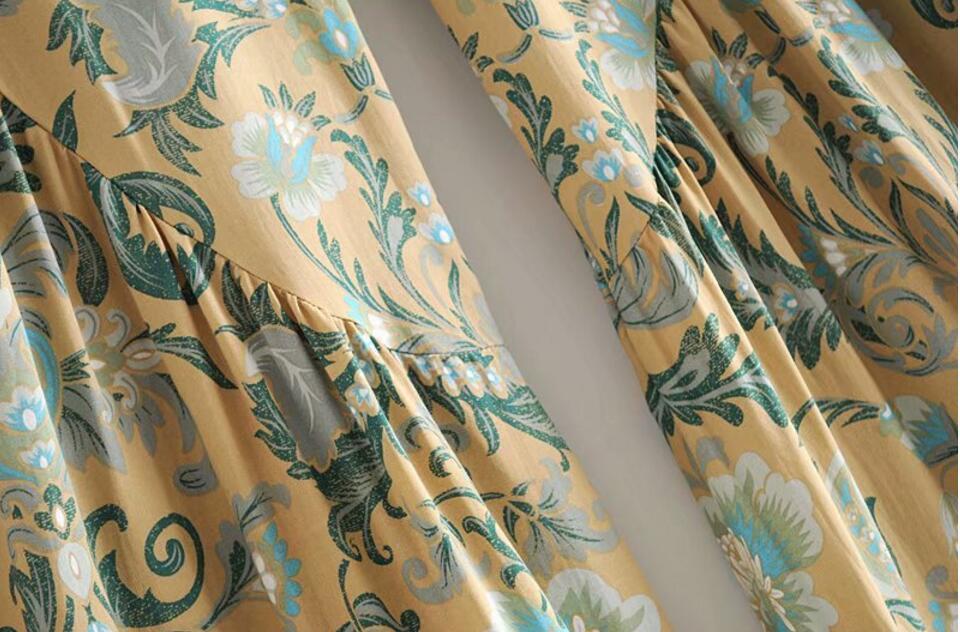 Bohemian Feather Floral Print Wide leg Pants Holiday Women Ruffles Elastic Waist Full length Skirt Loose Trouses 210429