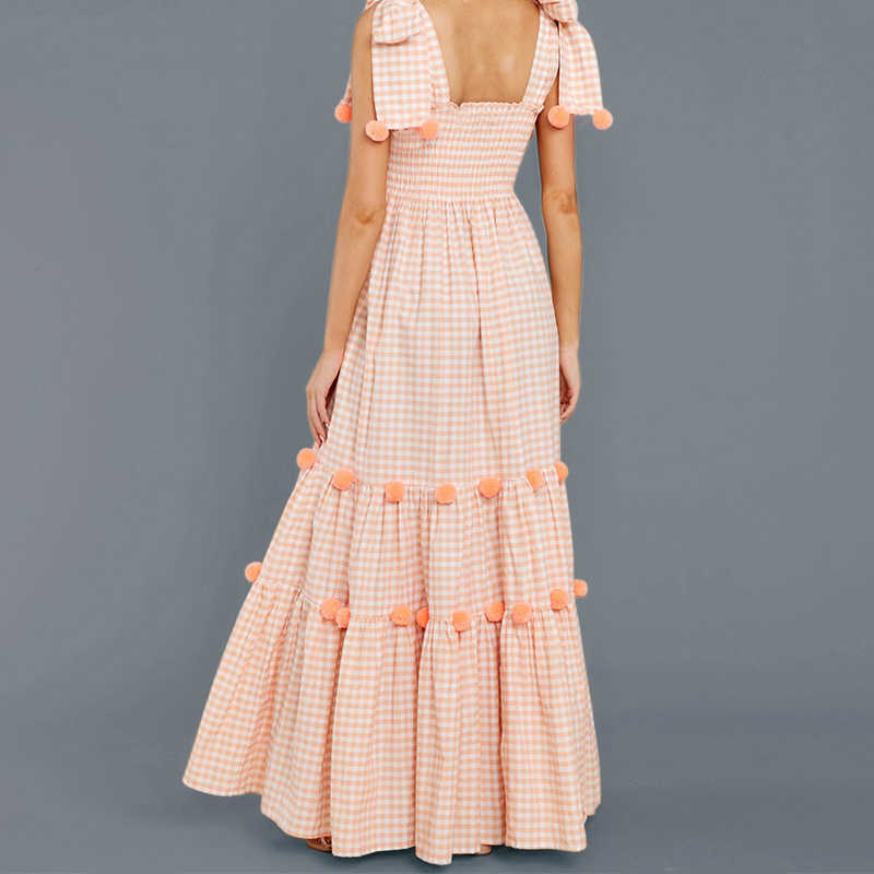 Maxi Dress Women Summer Beach Ladies Clothing Casual Bohemia A-line Long Dresses Strapless Spaghetti Strap Dress Vacation 210630