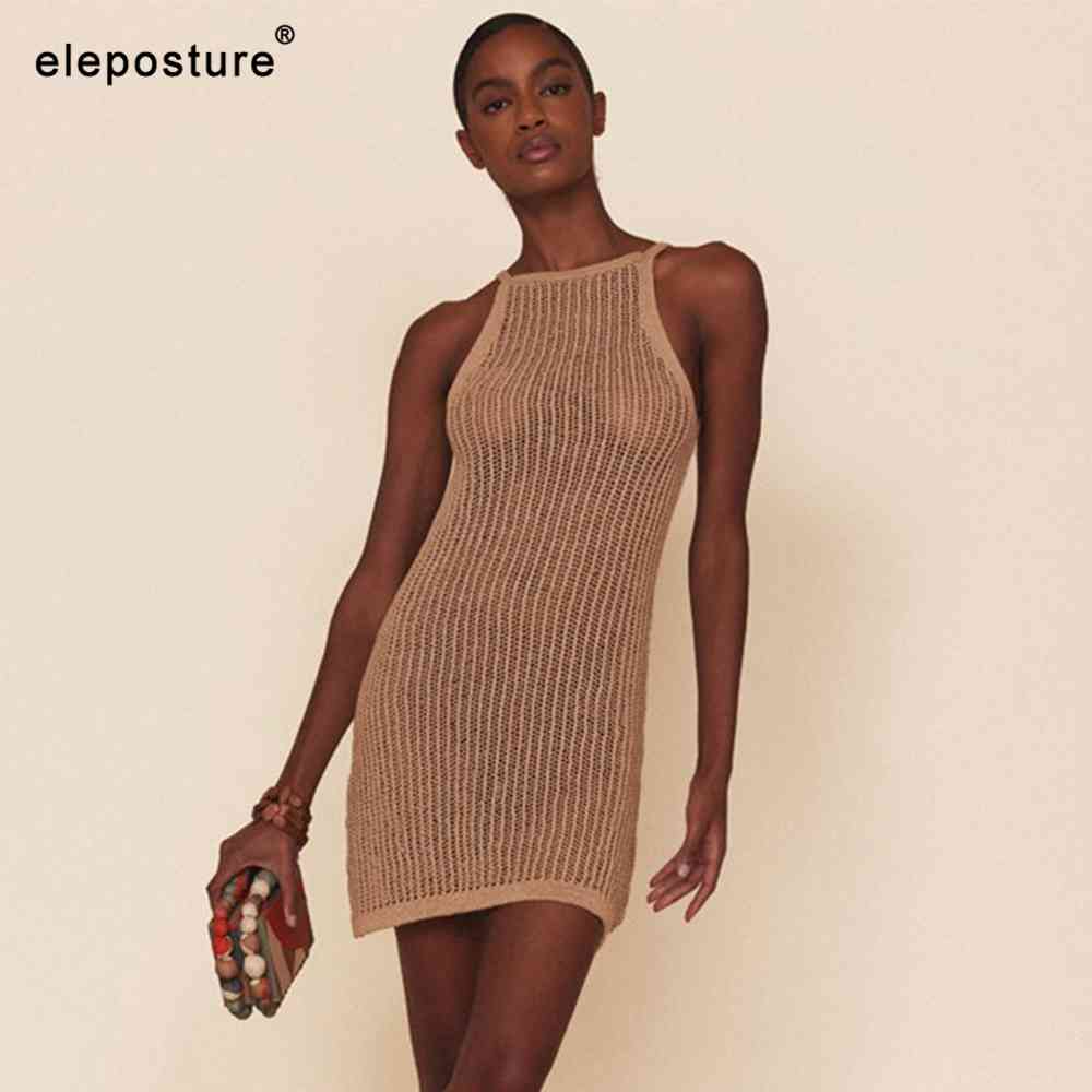 Knitted Beach Cover Up Women Bikini Sexy Sleeveless Holiday Skirt Dress Tunics Swimsuit Female wear 210521, Apricot
Knitted Beach Cover Up Women Bikini Sexy Sleeveless Holiday Skirt Dress Tunics Swimsuit Female wear 210521, Apricot
