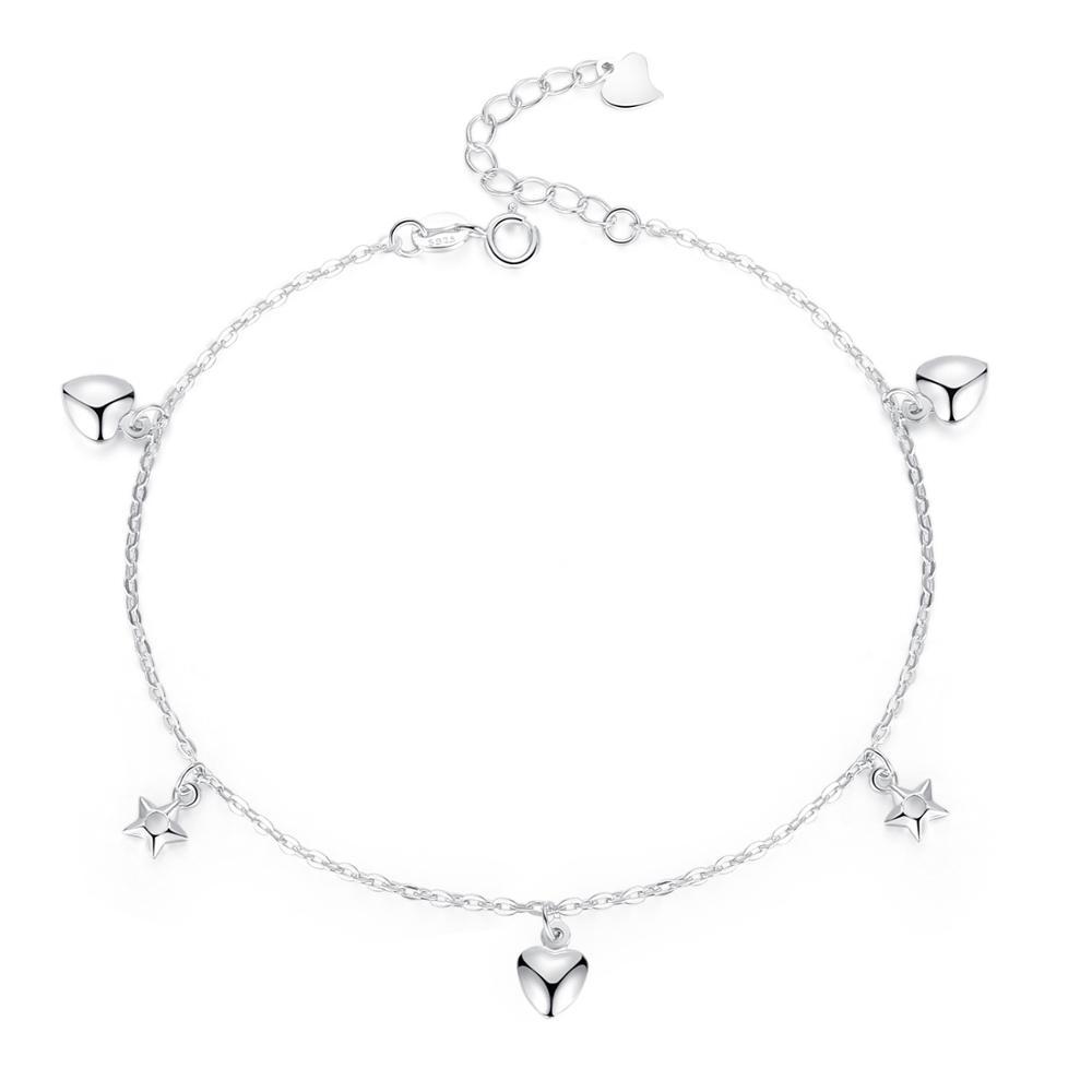 Fashion Female Lovely Heart Charm Bracelet For Women 925 Sterling Silver Birthday Gifts Jewelry 210507