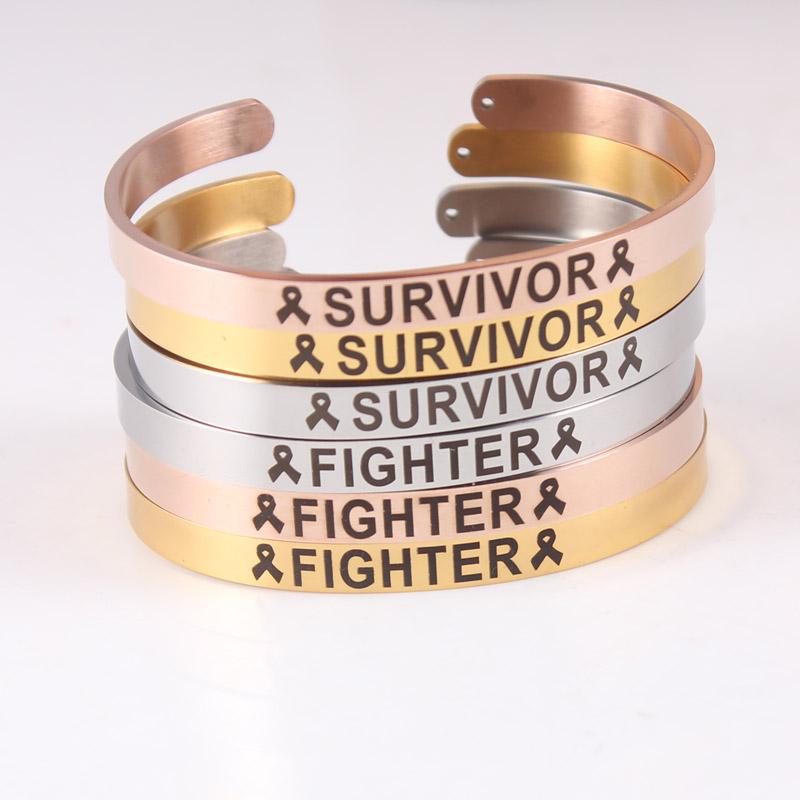 Bangle 316L Stainless Steel Positive Inspirational Quote Cuff Bracelets Survivor Fighter Ribbon Mantra For Cancer
Bangle 316L Stainless Steel Positive Inspirational Quote Cuff Bracelets Survivor Fighter Ribbon Mantra For Cancer