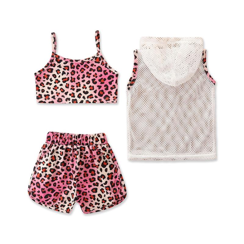 Clothing Sets Summer Kids Baby Girls Thin Cool Hooded Mesh Tops T-shirts Leopard Vest Shorts Pants Toddler Children Clothes 3pcs 1-6Y
Clothing Sets Summer Kids Baby Girls Thin Cool Hooded Mesh Tops T-shirts Leopard Vest Shorts Pants Toddler Children Clothes 3pcs 1-6Y