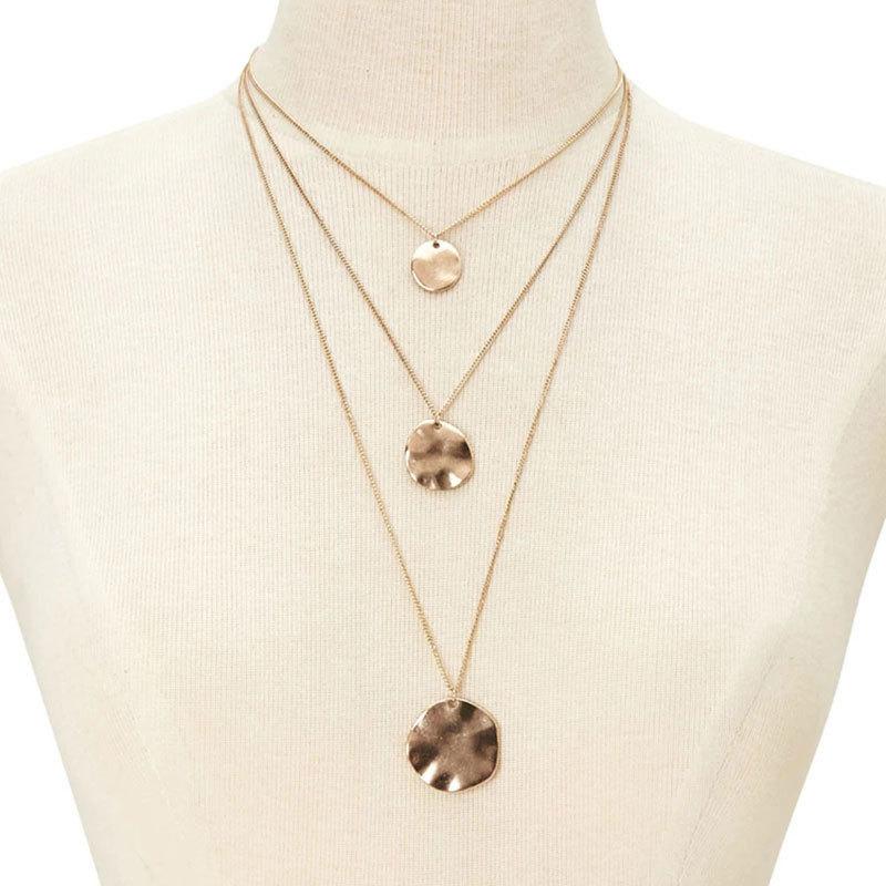 Pendant Necklaces Fashion Simple Round Sequin Necklace Women Trendy Personality Metal Multilayer Clavicle Chain Jewelry
Pendant Necklaces Fashion Simple Round Sequin Necklace Women Trendy Personality Metal Multilayer Clavicle Chain Jewelry