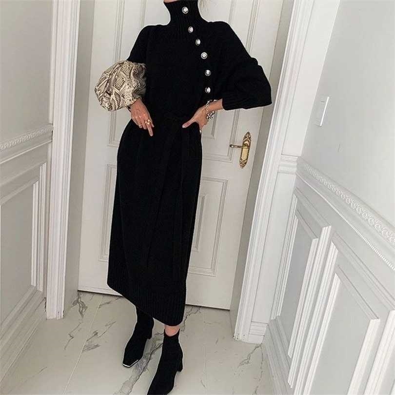 Elegant Sweater Dress Female Fashion Casual Loose Turtleneck Solid Pullover Sash Tie Up Robe Femme Autumn Winter Party 211110, Khaki
Elegant Sweater Dress Female Fashion Casual Loose Turtleneck Solid Pullover Sash Tie Up Robe Femme Autumn Winter Party 211110, Khaki
