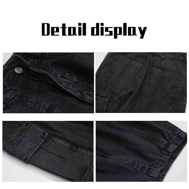 HOUZHOU Baggy Jeans Trousers Male Denim Pants Black Wide Leg Pants Men's Jeans Loose Baggy Casual Korean Streetwear Cargo Jeans 211120