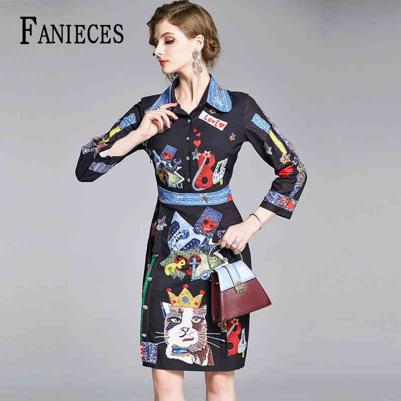 Fashion Runway Summer Dress Women's long Sleeve Letter pattern Printed Midi Elegat Dresses vestidos de verano 210520, Black
Fashion Runway Summer Dress Women's long Sleeve Letter pattern Printed Midi Elegat Dresses vestidos de verano 210520, Black