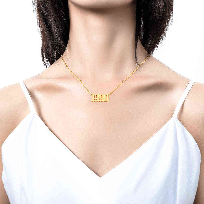 The 1990039s Women Birthday Necklace Number Year 1990 1991 1992 1993 1994 1995 1996 1998 1999 Gold Vintage Necklace Gift Y12043103