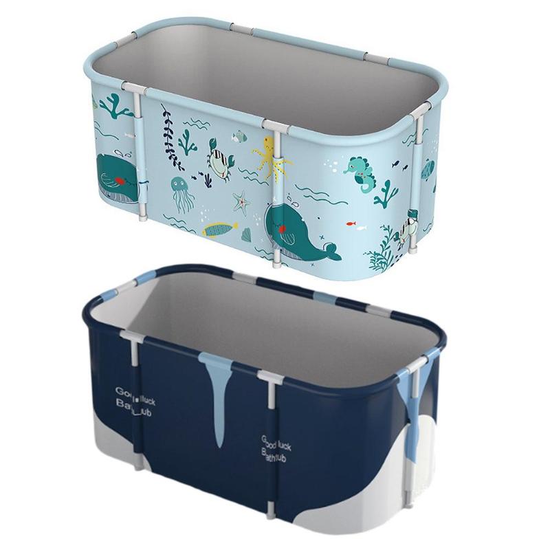 

Storage Bags Nordic Style Foldable Bathtub Portable Waterproof Thickened Adult Family Spa Bathtubs Large Size Household Bathing Bucket