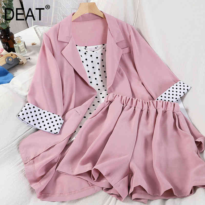 Women Black Shorts Notched Neck Three Quarter Temperament Two Piece Set Fashion Spring Summer 11D384 210525, Apricot
Women Black Shorts Notched Neck Three Quarter Temperament Two Piece Set Fashion Spring Summer 11D384 210525, Apricot