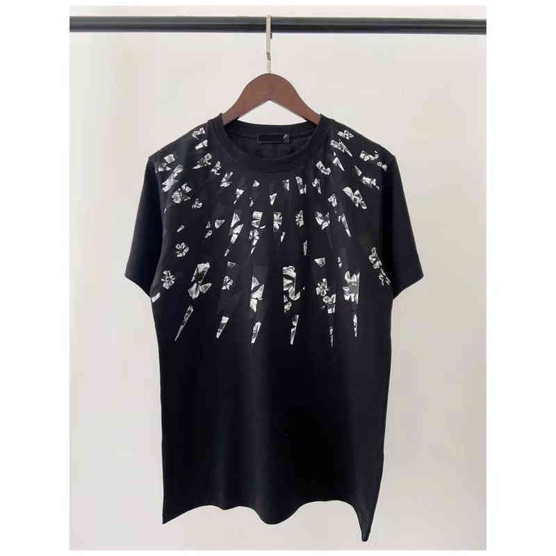 Mens T-Shirts European Street Style Neil Barrett New Lightning Series Short-sleeved Mens T-shirt 100% Cotton Top for Women F4X240817