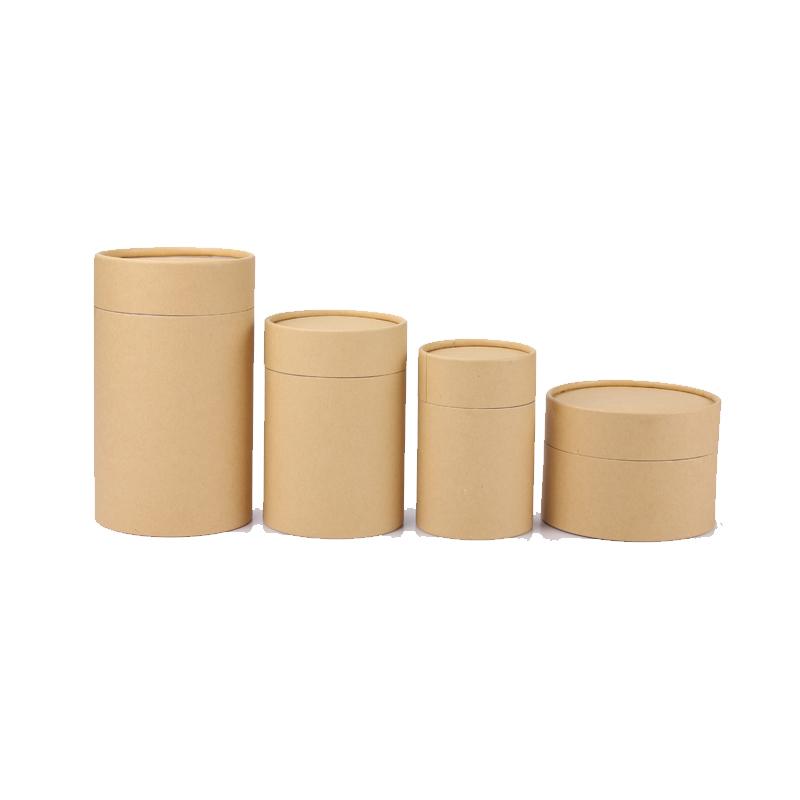 10pcs/Lot Kraft Paper Tube Round Cylinder Tea Coffee Container Box Biodegradable Cardboard Packaging For Drawing/T Shirt/Incense Gift Wrap