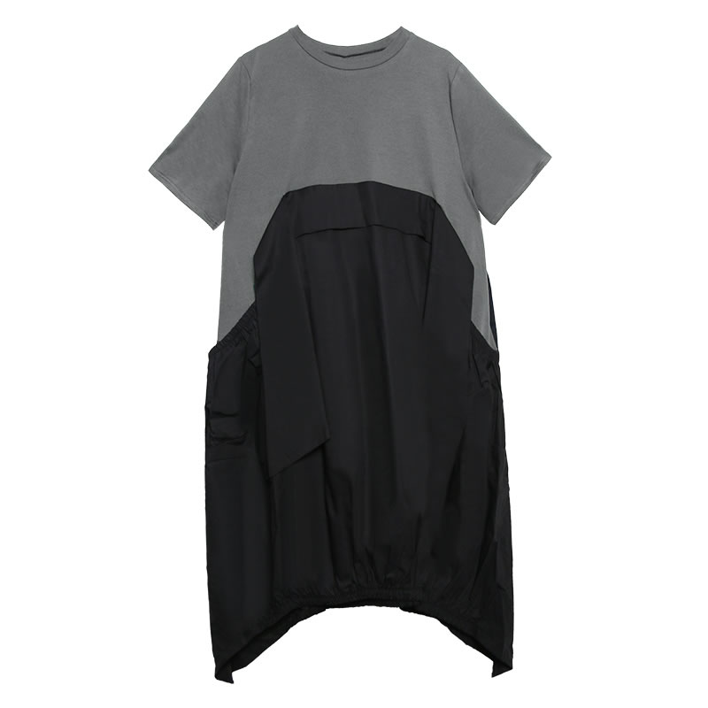 2021xitao irregular pleated hit color dress plus size loose covering belly pullover short sleeve elegant dress 2021 summer xj4818, Black;gray
2021xitao irregular pleated hit color dress plus size loose covering belly pullover short sleeve elegant dress 2021 summer xj4818, Black;gray