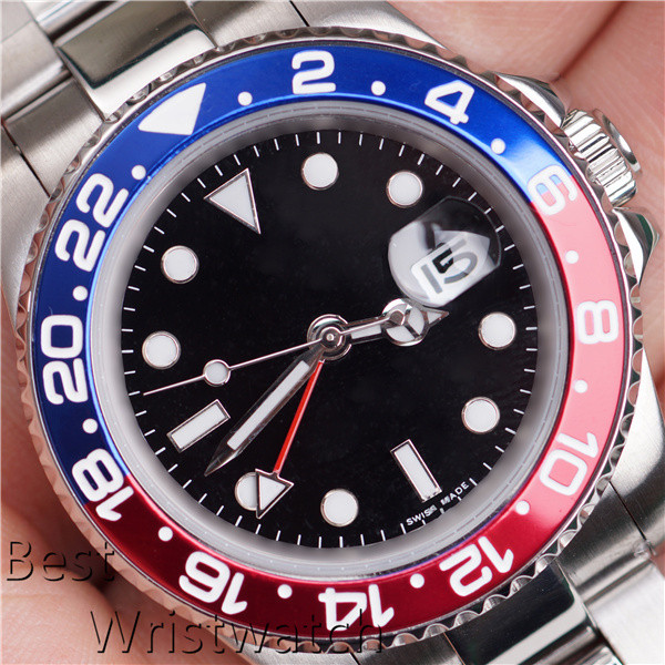 Coupon Chrono Top Red Blue Mens Pepsi Watches Automatic Stainless Steel Mechanical Sports Self-wind Crown Wristwatch Gift Montre Homme