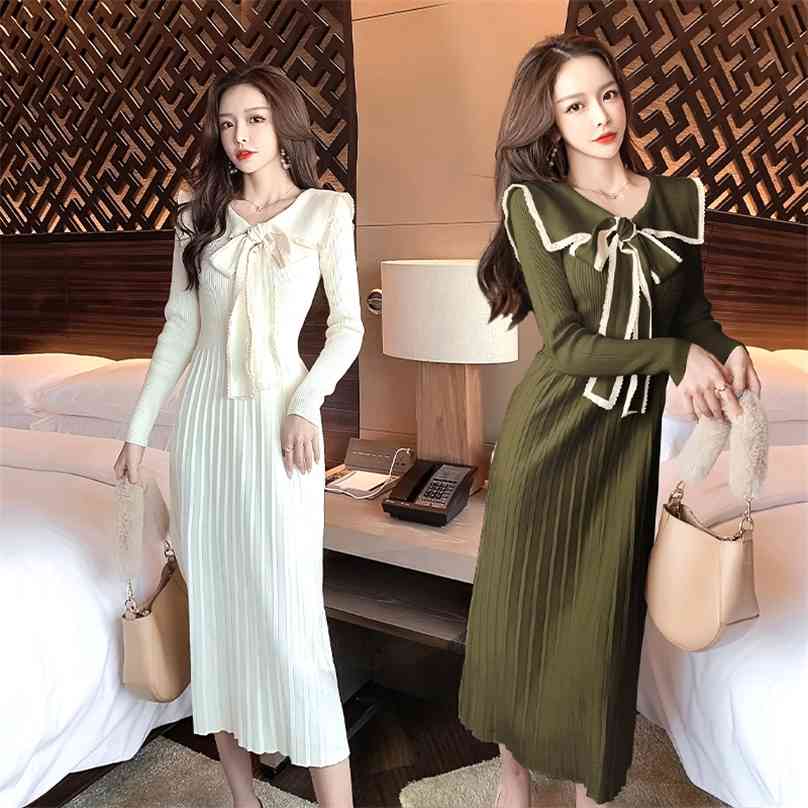 winter knitting Pleated dress Korea Long Sleeve bow neck Sexy Maxi Party Sweater Dresses for women clothing 210602, Black
winter knitting Pleated dress Korea Long Sleeve bow neck Sexy Maxi Party Sweater Dresses for women clothing 210602, Black