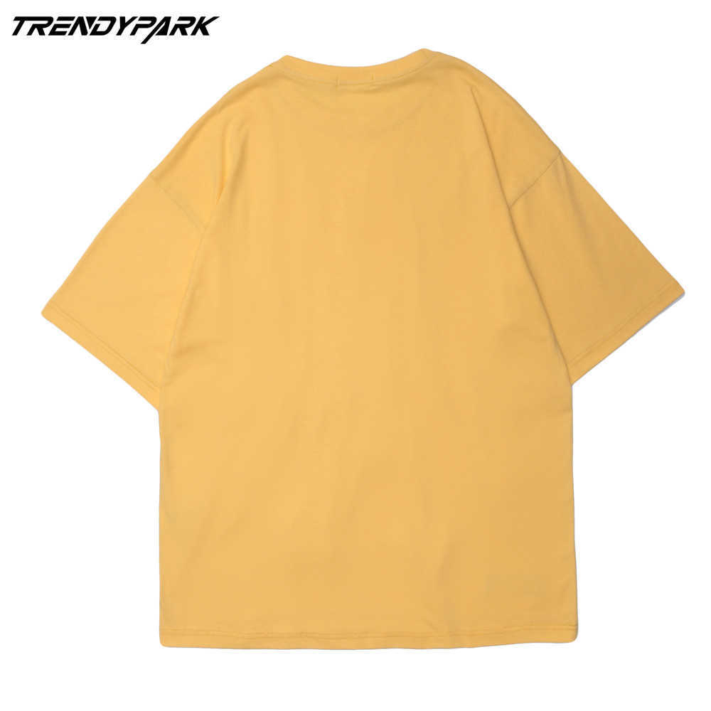 Men's T-shirt Summer Short Sleeve Foaming Letters Printing Oversized Cotton Casual Harajuku Streetwear Top Tshirts Clothing 210601