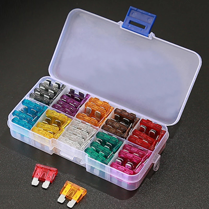 

100PCS 50PCS Car Fuses 2A 3A 5A 7.5A 10A 15A 20A 25A 30A 35A Amp with Box Clip Assortment Auto Blade Type Fuse Set Truck