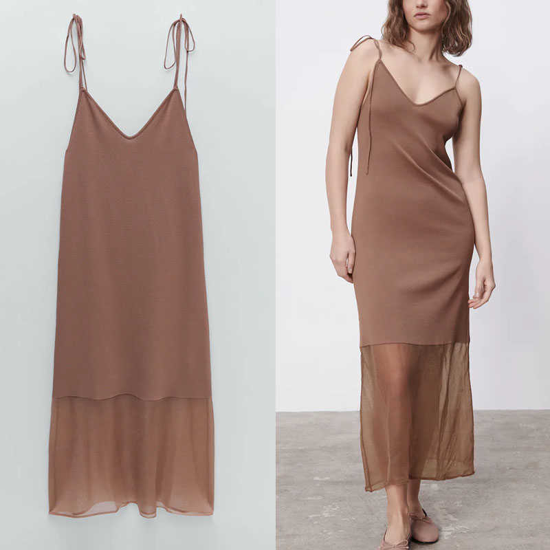 Za Vintage Knit Slip Summer Dress Women Sleeveless Adjustable Straps Backless Elegant Party Dresses Woman Patchwork Dress 210602, As picture
Za Vintage Knit Slip Summer Dress Women Sleeveless Adjustable Straps Backless Elegant Party Dresses Woman Patchwork Dress 210602, As picture
