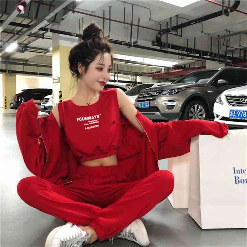 Women Autumn Jackets+Long Pants+Letter Tank 3 Pieces Sport Wear Ladies Suits Casual Street Female Loose Tracksuit Sets 210517, Black suit
Women Autumn Jackets+Long Pants+Letter Tank 3 Pieces Sport Wear Ladies Suits Casual Street Female Loose Tracksuit Sets 210517, Black suit