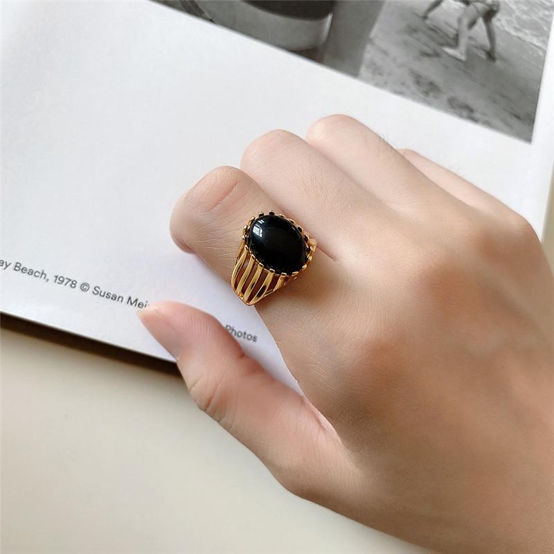 Cluster Rings POFUNUO Real 925 Sterling Silver French Style Women Punk Black Agate Niche Female 18K Gold Plated Onyx Cool
Cluster Rings POFUNUO Real 925 Sterling Silver French Style Women Punk Black Agate Niche Female 18K Gold Plated Onyx Cool