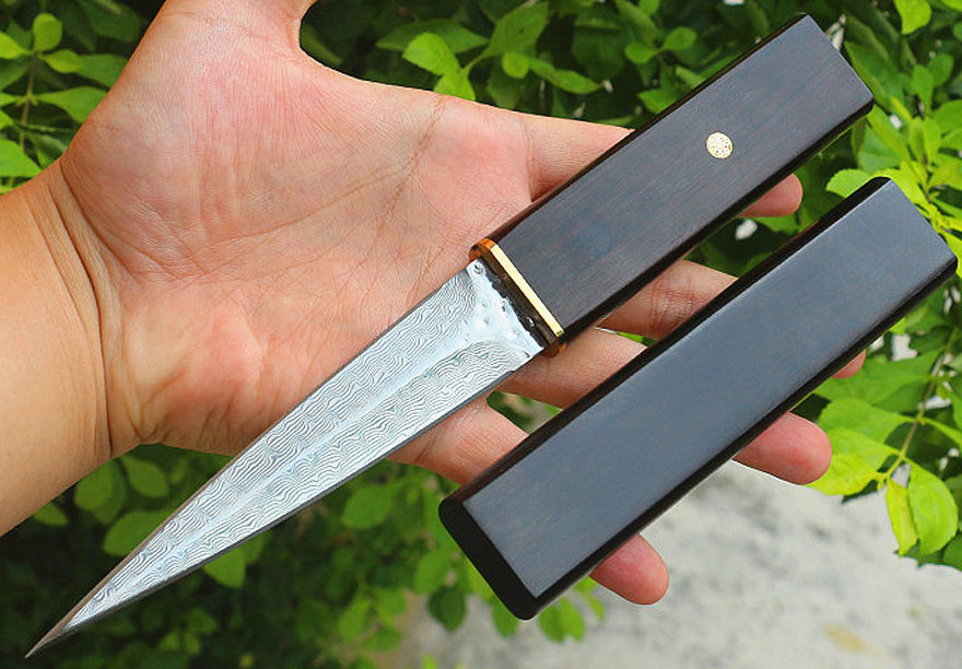 On Sale!! Outdoor Survival Straight Knife VG10 Damascus Steel Double Edge Blade Ebony Handle Fixed Blades Knives With Wood Sheath
On Sale!! Outdoor Survival Straight Knife VG10 Damascus Steel Double Edge Blade Ebony Handle Fixed Blades Knives With Wood Sheath