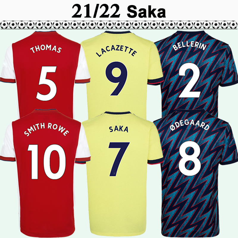 2021 2022 M.ELNENY SAMBI SMITH ROWE Mens Soccer Jerseys TIERNEY SAKA LACAZETTE TORREIRA Home Away 3rd Football Shirt Short Sleeves Adult Uniforms