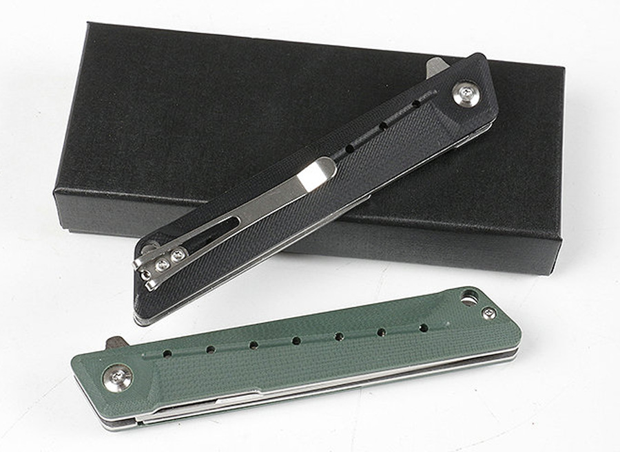 Jefrey Collins Quality High Flipper Folding Knife 8Cr14Mov Satin Tanto Point Blade G10 + Stainless Steel Handle Ball Bearing Fast-opening EDC Pocket K