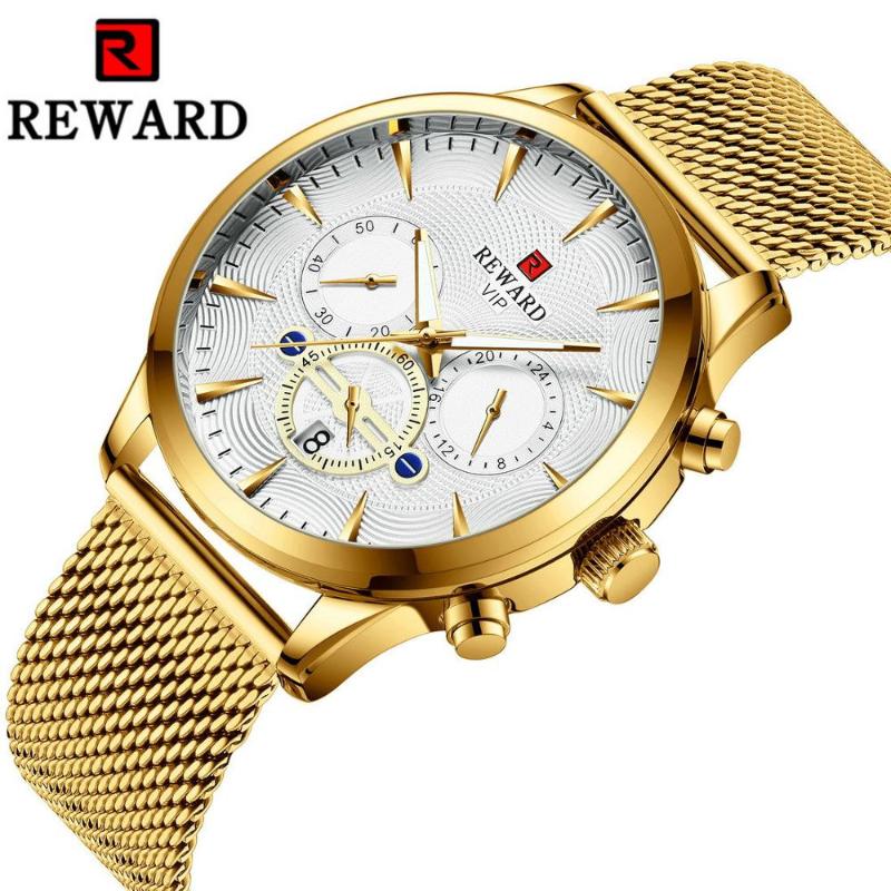 Wristwatches REWARD Golden Mens Quartz Watches Stylish Male Clock Ultra Thin Stainless Steel Strap Casual Calendar Watch For Ma, Slivery;brown
Wristwatches REWARD Golden Mens Quartz Watches Stylish Male Clock Ultra Thin Stainless Steel Strap Casual Calendar Watch For Ma, Slivery;brown
