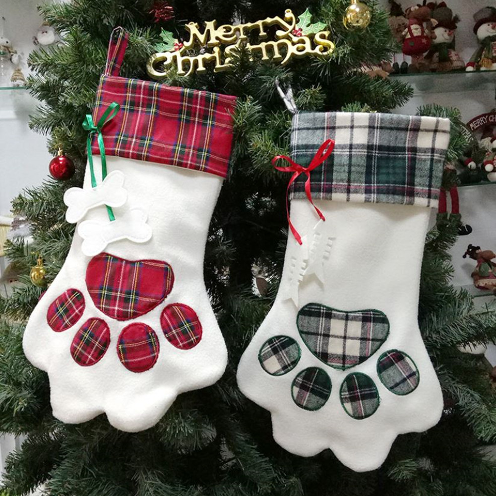 Large High Quality Christmas Stocking Pet Dog Plaid Paw Santa Socks Candy Sock Bags Festival Gift Bag Decor
Large High Quality Christmas Stocking Pet Dog Plaid Paw Santa Socks Candy Sock Bags Festival Gift Bag Decor