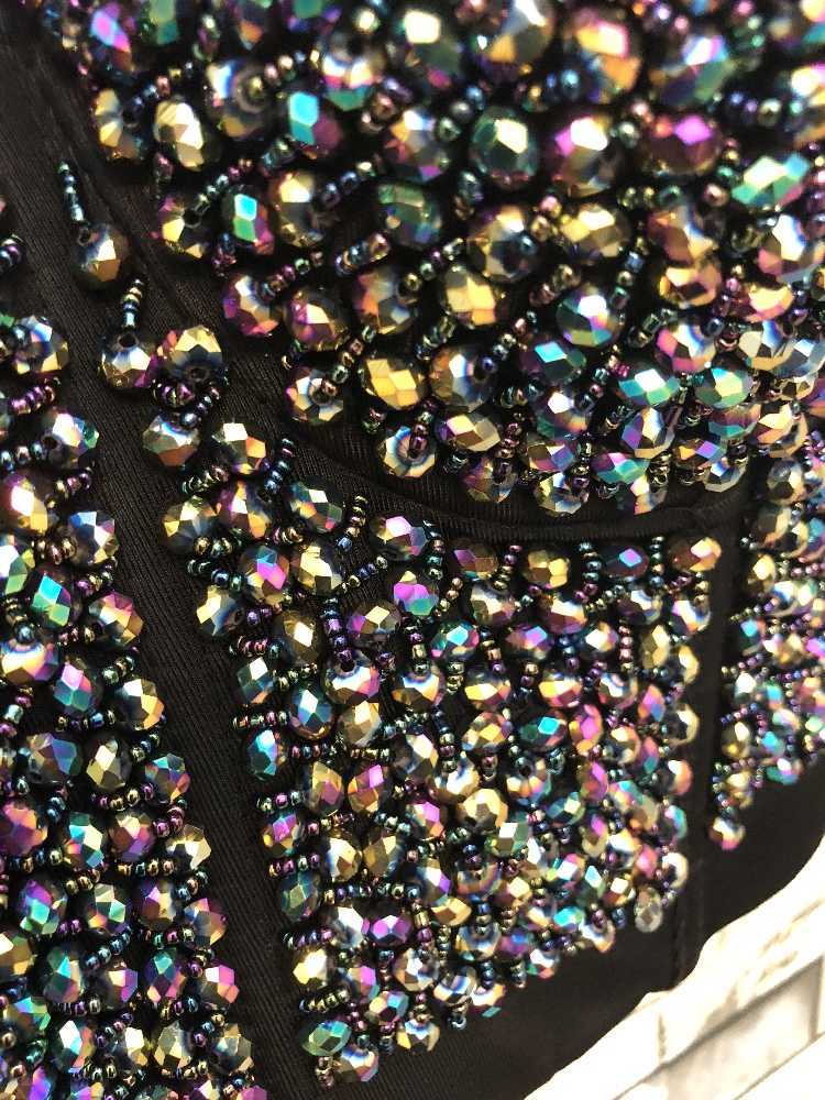 Autumn Winter Gaga Bustier Pearls Push Up Night Club Bralette Women's Bra Cropped Top Corset Plus Size D241 210527