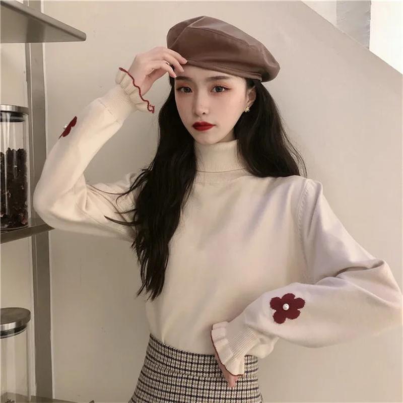 Women's Sweaters Basic Loose Soft Solid Color Turtleneck Sweater Pullover Women Casual Flowers Long Sleeve Chic Bottom Female Jumpers Top, White;black
Women's Sweaters Basic Loose Soft Solid Color Turtleneck Sweater Pullover Women Casual Flowers Long Sleeve Chic Bottom Female Jumpers Top, White;black
