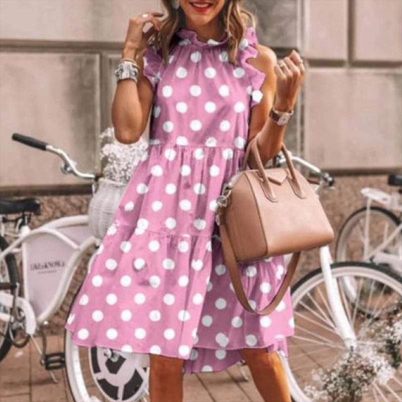 legant dots print party summer womens dresses sleeveless o neck beach ladies ruffles loose mini vestidos, Black;gray
legant dots print party summer womens dresses sleeveless o neck beach ladies ruffles loose mini vestidos, Black;gray
