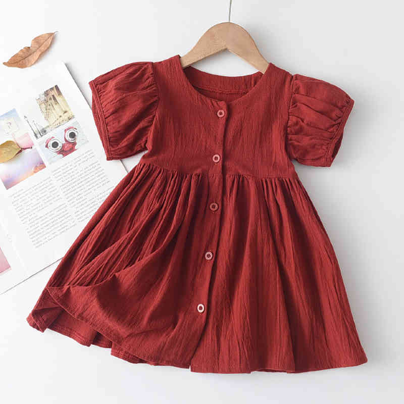 Summer Girls Dress Princess Kids es for Causal Wear Floral Children's Clothing Vestido Robe Fille 210429