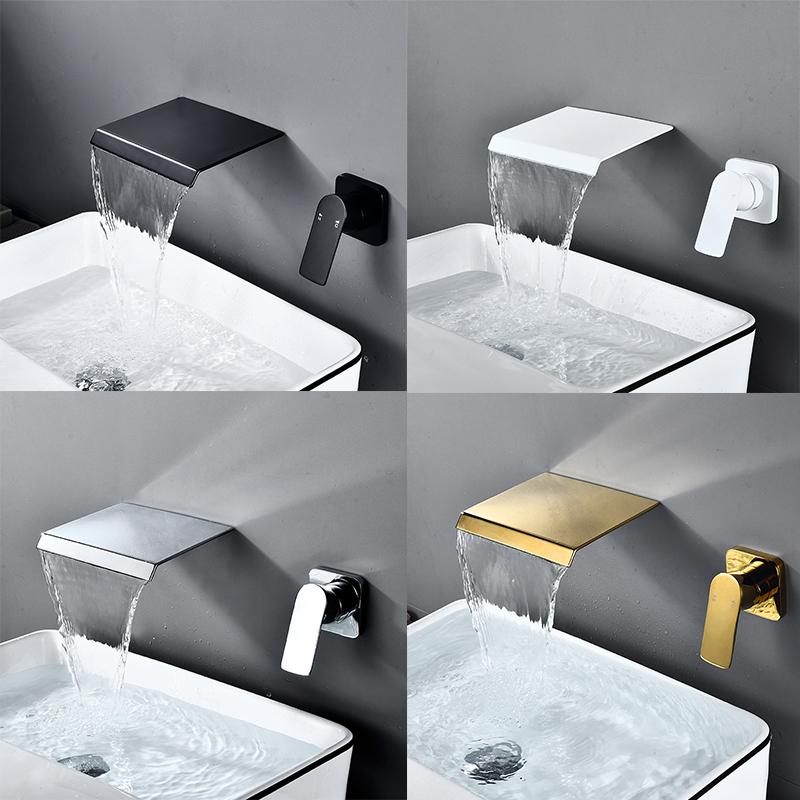 Bathroom Sink Faucets BAKALA Matte Black/Chrome Faucet Wall Mounted Waterfall Basin Washing Taps & Cold Water Mixer Tap
Bathroom Sink Faucets BAKALA Matte Black/Chrome Faucet Wall Mounted Waterfall Basin Washing Taps & Cold Water Mixer Tap