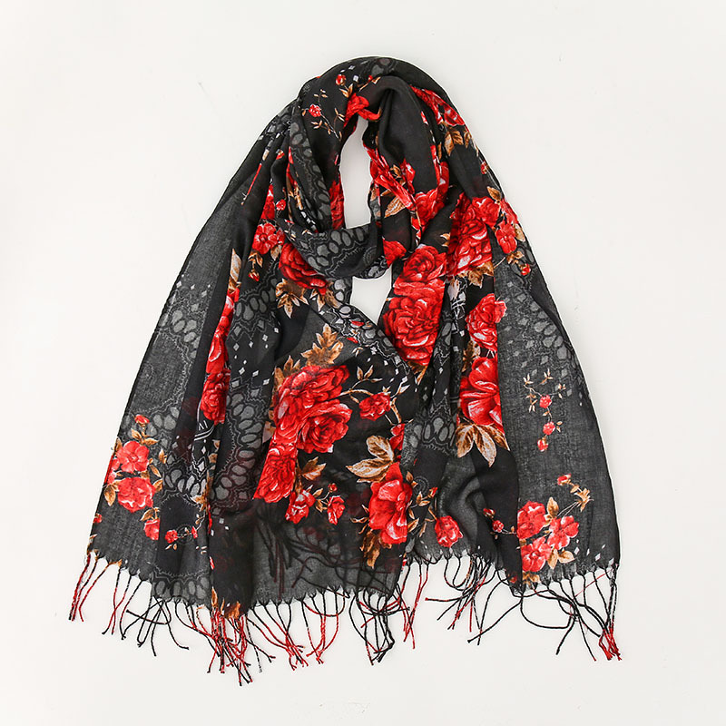 Women's Fringe Scarf Baliese Voile Viscose Long Beach Shawl Floral Flower Printed Thin Hijabs With Tasses 195X65CM Lightweight
Women's Fringe Scarf Baliese Voile Viscose Long Beach Shawl Floral Flower Printed Thin Hijabs With Tasses 195X65CM Lightweight