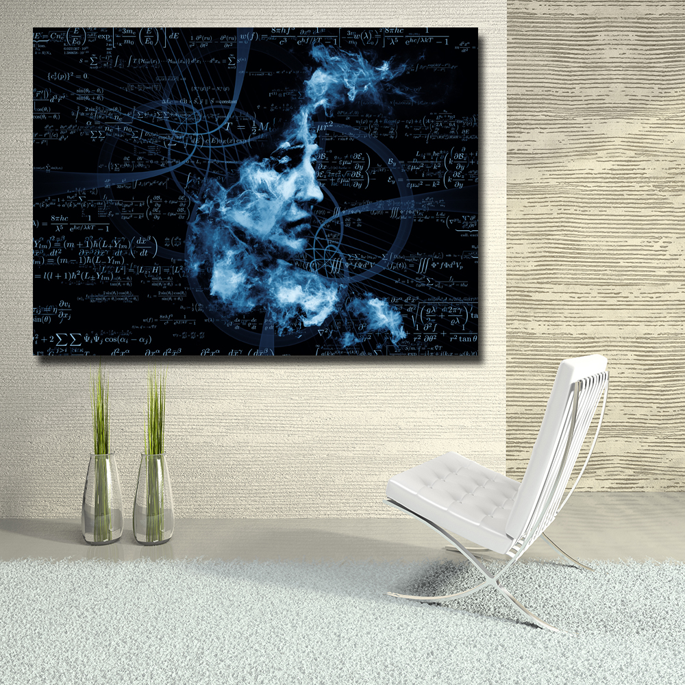 Abstract Painting Blue Women Math Portrait Oil Painting Wall Pictures For Living Room Home Decor Canvas Art No Frame
