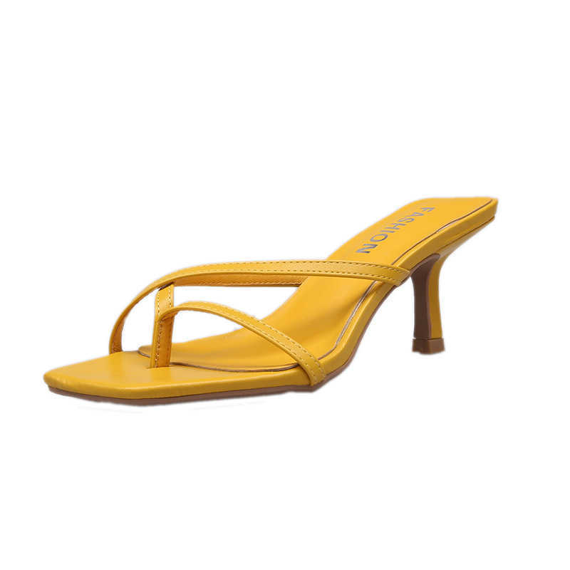 Summer Style Square Toe Stiletto Heel Ladies Flip Flops Strap Sandals for Ladies Simple Fashion High Heels for Ladies 210611, Yellow
Summer Style Square Toe Stiletto Heel Ladies Flip Flops Strap Sandals for Ladies Simple Fashion High Heels for Ladies 210611, Yellow