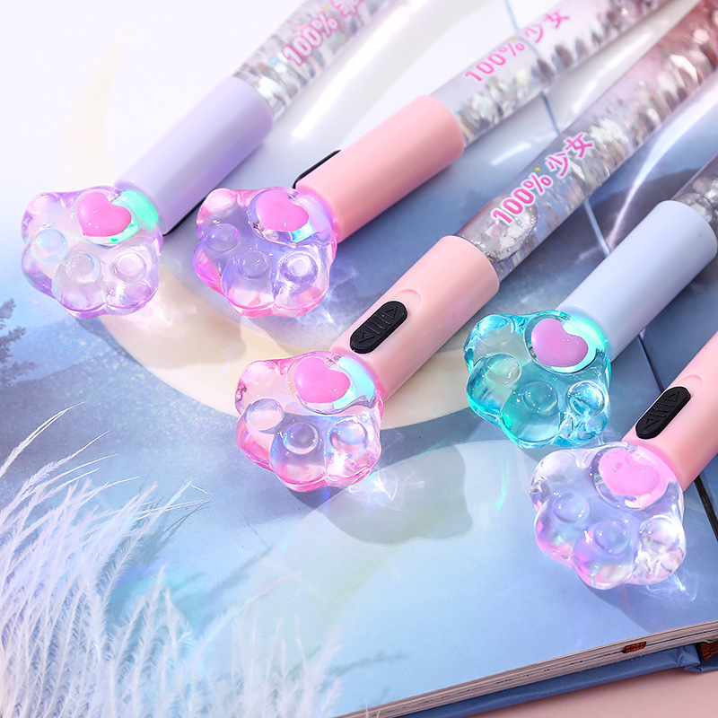 Yilan cute cat claw luminous neutral pen creative girl heart oil quicksand lamp light 0.5mm black water WFT3
Yilan cute cat claw luminous neutral pen creative girl heart oil quicksand lamp light 0.5mm black water WFT3