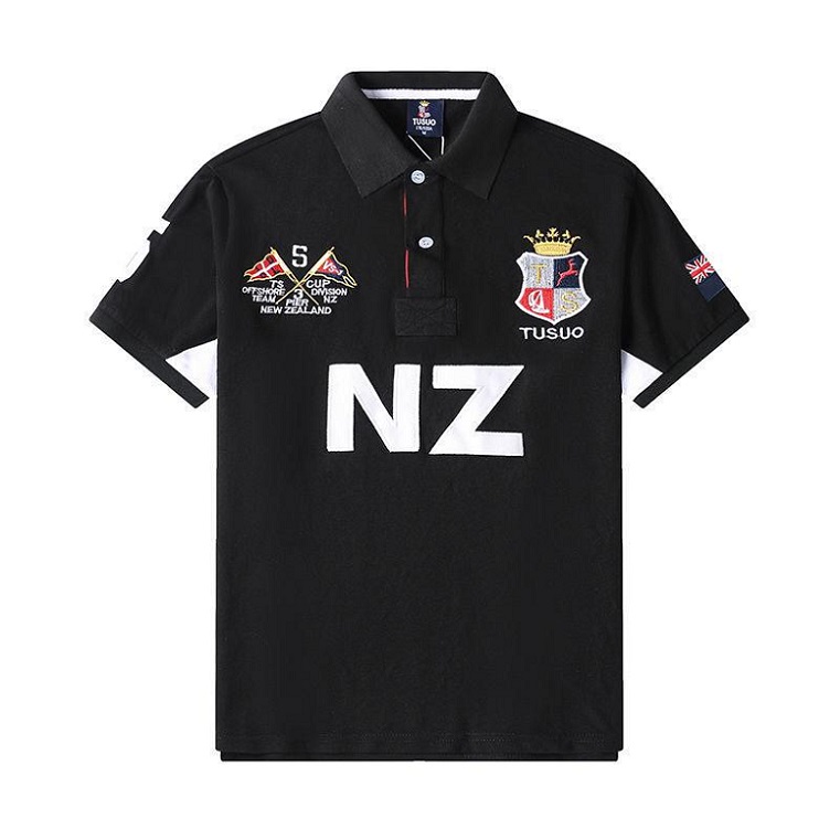 2024S Wholesale summer sailing men's sports shirt t-shirt stand-up collar men's youth short-sleeved t-shirt swiss whiteS-5XL