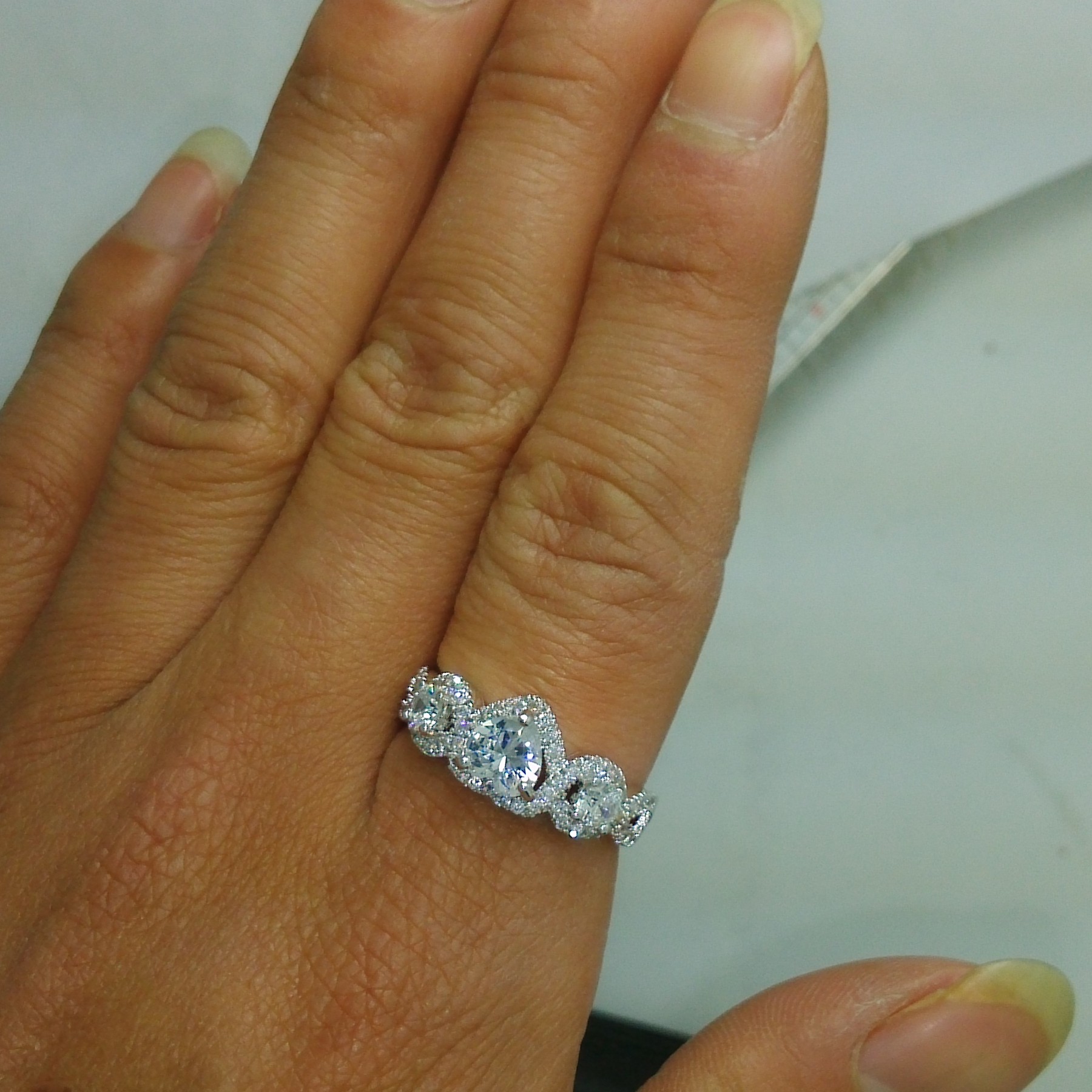 Shape AAAAA Zircon White Gold Filled Party Wedding Band Rings for women Bridal Engagement Finger Jewelry