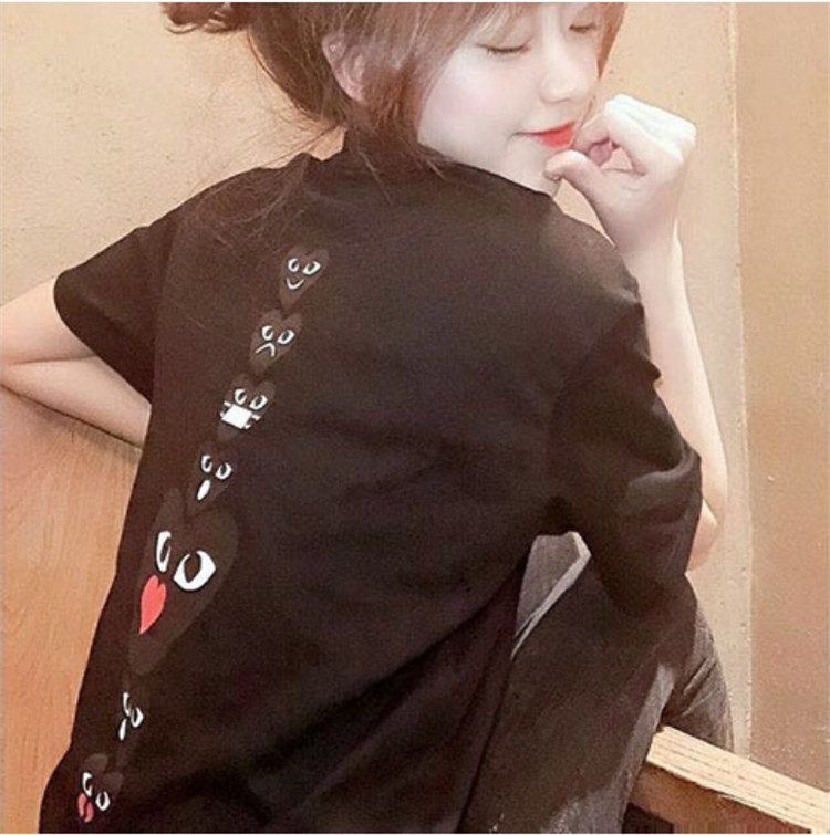 Summer fashion designer short sleeve couple back vertical center round neck T-shirt women's cotton loose print, White;black
Summer fashion designer short sleeve couple back vertical center round neck T-shirt women's cotton loose print, White;black