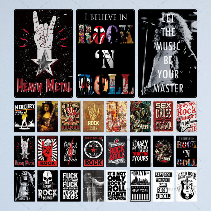Rock & Roll Metal Sign Tin Sign Plaque Metal Vintage Music Metal Poster Retro Wall Decor for Bar Pub Club Man Cave
Rock & Roll Metal Sign Tin Sign Plaque Metal Vintage Music Metal Poster Retro Wall Decor for Bar Pub Club Man Cave